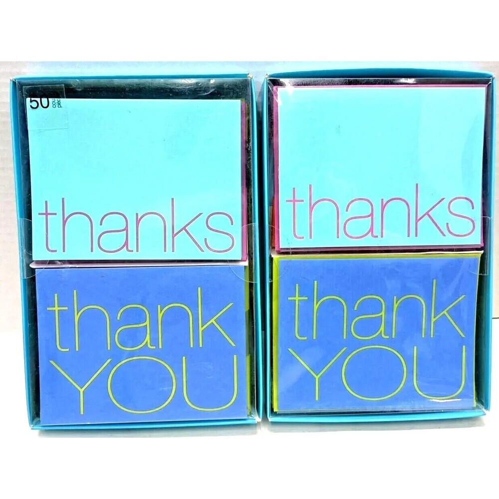 American Greetings Thank You Cards 100 Count Blank Notes w/ Envelopes NIP
